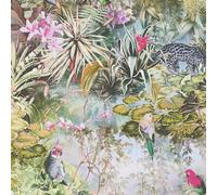 Papier peint motif animal Profhome 381793-GU papier peint non-tissé lisee sans texture avec des ornements floraux mat olive rose gris jaune 5,33 m2