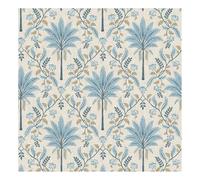 Papier peint motif treillis de palmier - Feuilles tropicales - Arbres botaniques et naturels - Élégant et tendance - Bleu Holden 13751