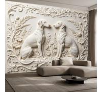 Papier Peint Mural 3D Chien De Chasse 400 X 280 Cm Papier Peint Photo Panoramique Intissé Animal, Motif Lévrier Classique De Luxe Pour Chambre Ou Salon, Décoration Murale Artistique, 400 X 280 Cm (L