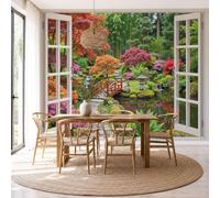 Papier Peint Mural 3D Fenêtre Vue La Fenêtre Douce Brise 200x140cm