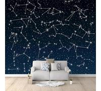 Papier Peint Mural Chambre Ciel Étoilé Constellations Thème Science-Fiction 250x175 cm Poster Geant Mural 3D Tableaux Muraux Tapisserie Photo, Salon Chambre d'enfants Mur de Fond Papier Peint