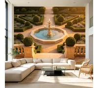 Papier peint mural de taille personnalisée, paysage anglais, fontaine, peinture à l'huile, pierre, balustrade, tissu mural, amovible, grand papier peint décoratif pour salon, chambre à coucher, bureau