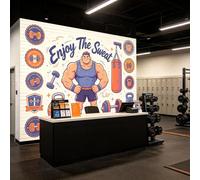 Papier peint mural de taille personnalisée, sac de boxe, kettlebell, haltère, équipement de fitness, tissu mural auto-adhésif, papier peint amovible, décoration murale pour club de santé, appartement