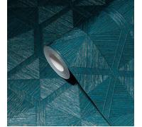 Livingwalls My Home 386901 Papier peint texturé géométrique Bleu eau 3D Bleu 10,05 x 0,53 m