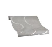 Papier peint Noir Argent Rayé Scintillant Lignes Courbes Noble- Idéal pour le salon Colani Visions Made in Germany 10,05m X 0,70m 53335