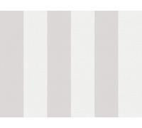 Papier peint non tissé à rayures, gris et blanc, rouleau de 10,05 m x 0,53 m