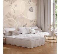Papier peint non tissé - Beige Line Art 200x140 cm Personnes a-A-10489-a-a