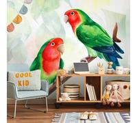 Papier peint non tissé - "Lovebirds" (Perroquets) - 250 x 175 cm - Motifs d'animaux - Référence : g-C-10034-a-a