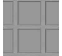 Holden Decor Moderne Grand Bois Panneau 3D Effet Papier Peint - Gris Doux 12981