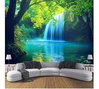 Papier Peint Panoramique 250x175cm, Forêt Cascade Papier Peint Soie, 3D Effet Décoration Murale Poster, Nature Muraux Photo