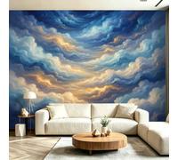 Papier Peint Panoramique Abstrait Moderne Décoration Murale 350 x 256cm | Géant 3D Papier Peint Intissé pour Salon Chambre Salle à Manger Chambre d'Enfant, Fantaisie Ciel Nuage Poster