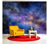 Papier peint panoramique Aquarelle Esthétique Cosmos Romantique 150 x 105 cm - Revêtement mural décoration pour chambre salon cuisine - Design unique et moderne -Ciel Nocturne Étoilé Voie Lactée