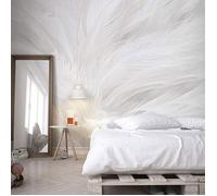 Papier Peint Panoramique Décoration Simple Plume Blanche 3D Poster Mural pour Salon Chambre Décoration Murale - 500x280cm