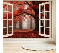 Papier Peint Panoramique Feuille D'Érable Mural 430x300 cm | 3D Papier Peint Intisse Paysage Boisé Fresque Murale Chambre Coucher Salon Décoration Photo Poster Geant Murale