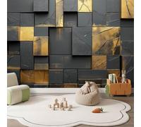 Papier Peint Panoramique Géométrique Abstrait 250 x 175 cm - Revêtement Mural Décoration Chambre Salon - Design Bloc Luxe Moderne - Murale Moderne Poster Tableaux Photo Muraux