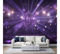 Papier Peint Panoramique Graffiti De Rue 400 x 280 cm sur mesure taille Fresque Murale 3D, Décoration Murale Art Disco Soirée Musicale Boule À Facettes, Papier Peint Intissé pour Salon Chambre