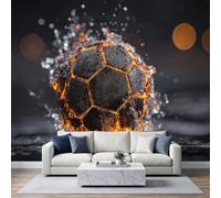 Papier Peint Panoramique Intissé 350x256cm Esthétique Sportive, Football Adolescent Stade Chambre Gaming Papier Peint Photo, Pour Salon Chambre Chambre D'Enfant Décoration Murale