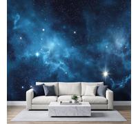 Papier Peint Panoramique Intissé 400x280cm Rendu Digital Cosmique, Nébuleuse Espace Étoiles Ciel Étoilé Papier Peint Photo, Pour Salon Chambre D'Enfant Décoration Murale