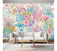 Papier Peint Panoramique Intissé Fleurs Sauvages Prairie 350x256cm Papier Peint Photo,Plantes Jardin De Printemps Fresque Murale Affiche Géante Pour Salon Chambre Chambre D'Enfant Décoration Murale