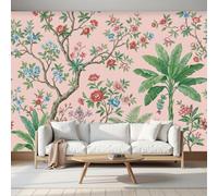Papier Peint Panoramique Intissé Illustrations De Plantes 300x210cm Papier Peint Photo,Arbres Fleurs À L'Aquarelle Fresque Murale Affiche Géante Pour Salon Chambre Chambre D'Enfant Décoration Murale