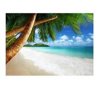 Papier Peint Panoramique Intissé Plage Mer 350x250 cm - Colle Inclus - Chambre et Salon - Moderne Papier Peint
