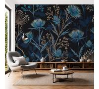 Papier Peint Panoramique Intissé Plantes Anciennes 450x315cm Papier Peint Photo,Fleur De Chardon Fleur Élégante Fresque Murale Affiche Géante Pour Salon Chambre Chambre D'Enfant Décoration Murale