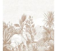 papier peint panoramique jungle beige 300 x 279 cm - ESTAhome