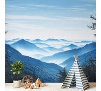 Papier Peint Panoramique Naturel Paysage 350 x 256 cm(L x H), Tapisserie | Murales Papier Peint Montagne Brume Intissé Fresque Murale, Decoration Chambre Salon