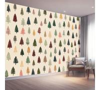 Papier Peint Panoramique Plante Sapin De Noël Décoration Murale 350 x 256cm | Géant 3D Papier Peint Intissé pour Salon Chambre Salle à Manger Chambre d'Enfant, Minimaliste Mignon Poster