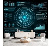Papier Peint Panoramique Punk Sci-Fi 250 x 175 cm Papier Peint Intissé Mural, Poster Geant Mural Futuriste Numérique pour Salon Chambre d'enfants restaurant Décoration Murale