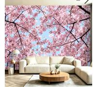 Papier Peint Panoramique Romantique Printemps Décoration Murale 350 x 256cm | Géant 3D Papier Peint Intissé pour Salon Chambre Salle à Manger Chambre d'Enfant, Élégant Fleur De Cerisier Poster