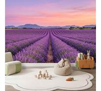 Papier Peint Panoramique Romantisme Onirique, Intissé Photo Papier Peint | Papier Peint imprimé Montagnes Plantes Mer De Fleurs Décoration Xxl Murale Pour Salon Chambre Bureau, 250 x 175 cm