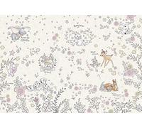 Papier peint panoramique sur papier de Komar - Disney Best of Friends - Taille: 368 x 254 cm, Beige, Blanc