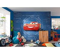 Papier peint panoramique sur papier de Komar - Disney Cars3 Blueprint - Taille: 368 x 254 cm, Bleu