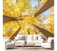 Papier Peint Panoramique Vintage Chaudes Feuilles Arbre Botanique 400 x 280 cm Pour Salon Chambre D'Enfant décoration chambre salon -Décoration Murale Tons Terre Magnifique Harmonieux Palette