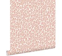 papier peint peau de léopard rose pêche 53 cm x 10.05 m - ESTAhome