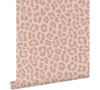 papier peint peau de léopard rose poudre clair 53 cm x 10.05 m - ESTAhome