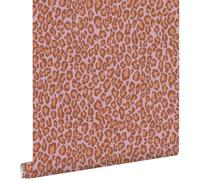 papier peint peau de léopard terracotta et lilas violet 53 cm x 10.05 m - ESTAhome