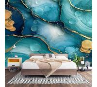Papier Peint Photo 300x210 cm Bleu Intissé Papier Peint Panoramique | 3D Abstrait Fluide 3D Grande Fresque Murale Poster pour Chambre d'enfants Salon Décoration Murale Photo Murale