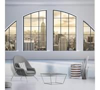 Papier peint photo « Fenêtre sur New York » en polaire, idéal pour le salon, la chambre, le bureau ou le couloir. Décoration murale moderne, 150 cm x 105 cm. Sticker mural - Fond mural - Peinture - Af