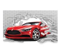 Papier Peint Photo INTISSÉ-(202139)-VOITURE DE SPORT-300x223 cm-6 lés-Mural Poster Géant XXL-Panorama-Abstrait Wagon Soie Pad Mur
