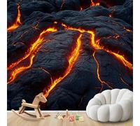 Papier peint photo motif roche volcanique et lave, paysage volcanique, décoration murale moderne pour salon, chambre ou chambre d'enfant, 300 x 210 cm, stickers - tableau sans cadre - affiche
