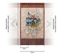 Papier peint photo Profhome 392401-GU papier peint intissé gaufré à chaud lisse à l'aspect brique mat brun beige rouge bleu 1,59 m x 2,8 m