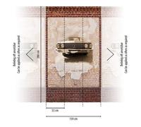Papier peint photo Profhome 392431-GU papier peint intissé gaufré à chaud lisse à l'aspect brique mat brun beige rouge blanc crème 1,59 m x 2,8 m