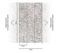 Papier peint photo Profhome 398431-GU papier peint intissé gaufré à chaud lisse avec motif en mosaïque mat gris gris-poussière 1,59 m x 2,8 m