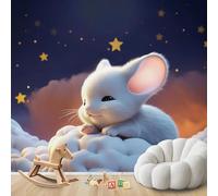 Papier peint photo Souris mignonne pour chambre de bébé, animaux de dessin animé, intissé, moderne, pour salon, chambre, chambre d'enfant, décoration murale, 200 cm x 140 cm, stickers - tableau sans c