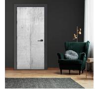 Papier Peint Porte Intissé Gris Béton Mur (91x211 cm Colle Inclus) pour Chambre Salon Photo Non Tissé Muraux Moderne Trompe l'oei