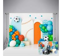 Papier peint pour anniversaire, thème football, dimensions 2,2 x 1,5 mètres