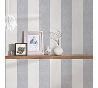 Papier peint rayé gris et blanc idéal bureau & couloir Tapisserie rayures grise chambre adulte Papier peint classique rayures vinyle