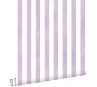 papier peint rayé violet et blanc 53 cm x 10.05 m - ESTAhome